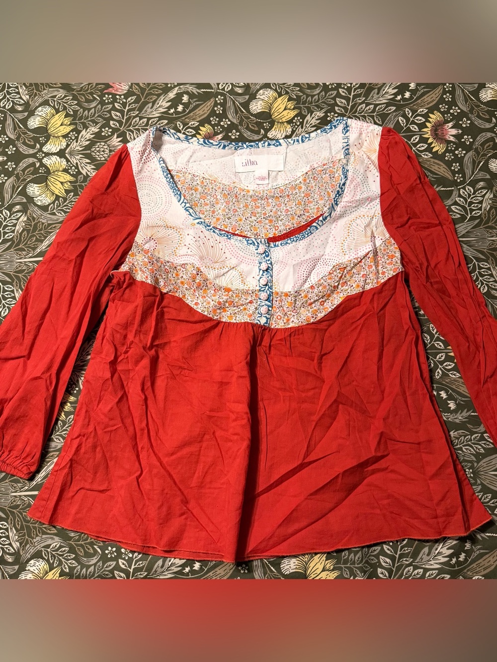 Lilka patchwork peasant top antho